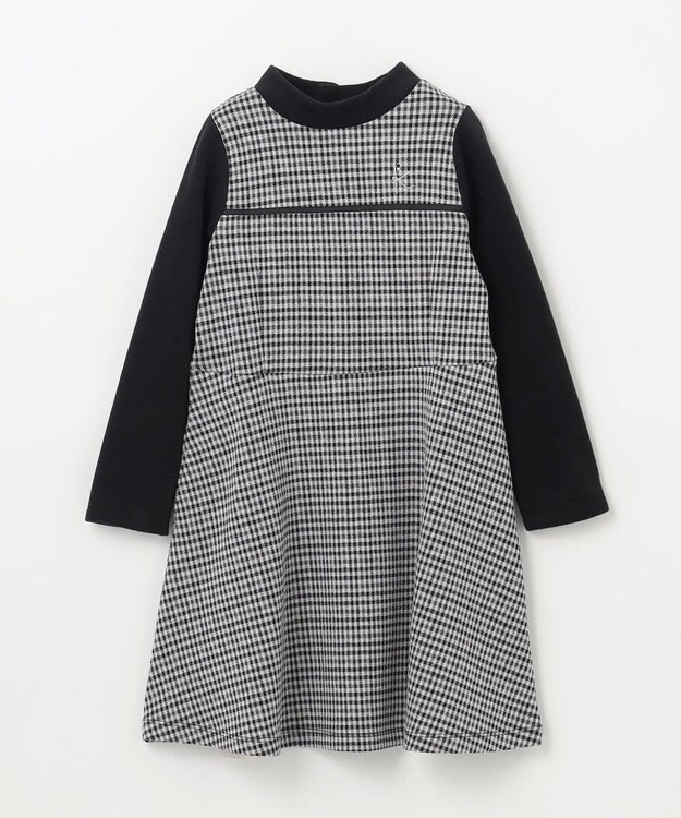 組曲 KIDS 【110-140㎝】チェックジャガード ワンピース ブラック系3