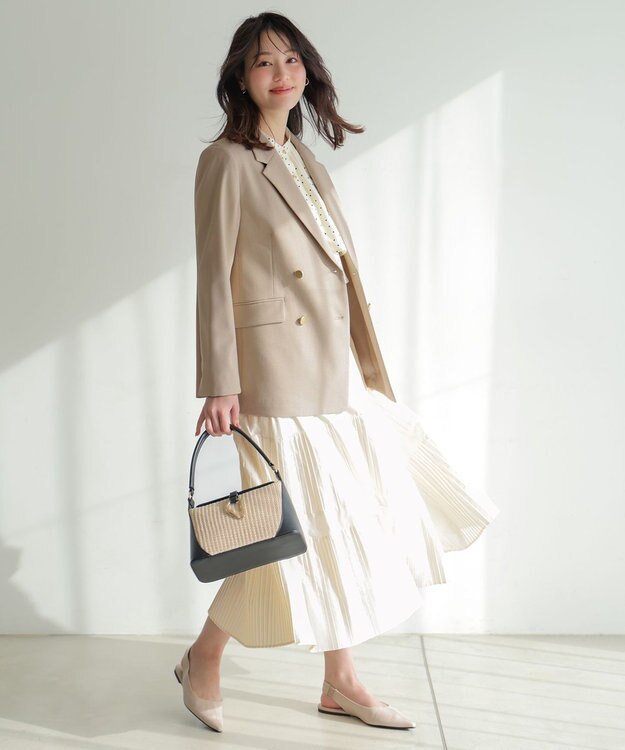 ANY SIS ラッフルレイヤード ブラウス アイボリードット