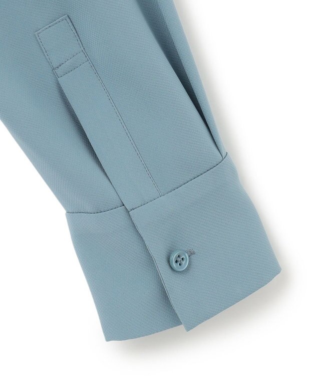 ICB 【洗える・UVケア】BackSatinAmunzen スカーフタイブラウス ライトブルーグレー系