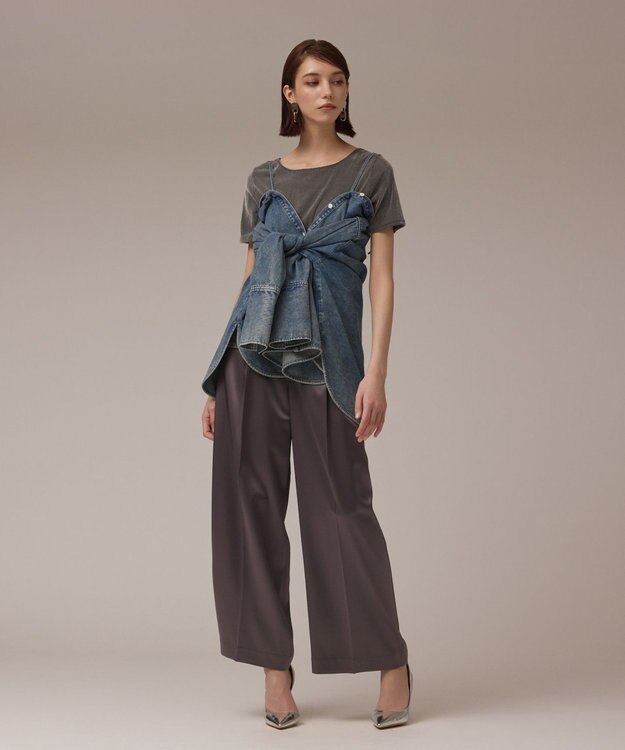 GRACE CONTINENTAL デニム2WAYシャツ ブルー