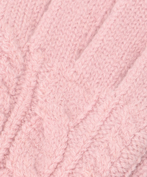 ANY KIDS ケーブルリボン手袋 ピンク