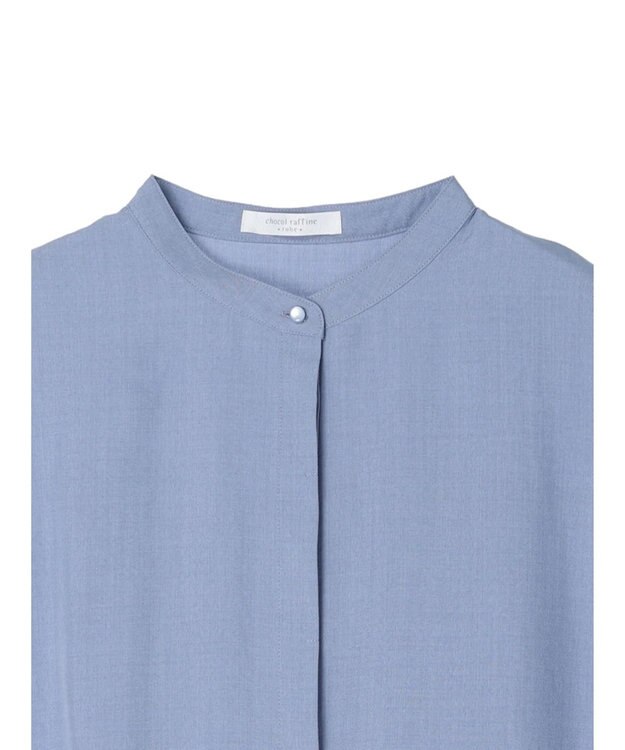 Green Parks 接触冷感　比翼シャツチュニック Blue