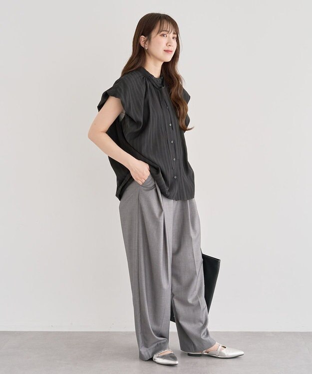 Green Parks ・ＥＬＥＮＣＡＲＥ　ＤＵＥ　ボウタイフレンチブラウス Black