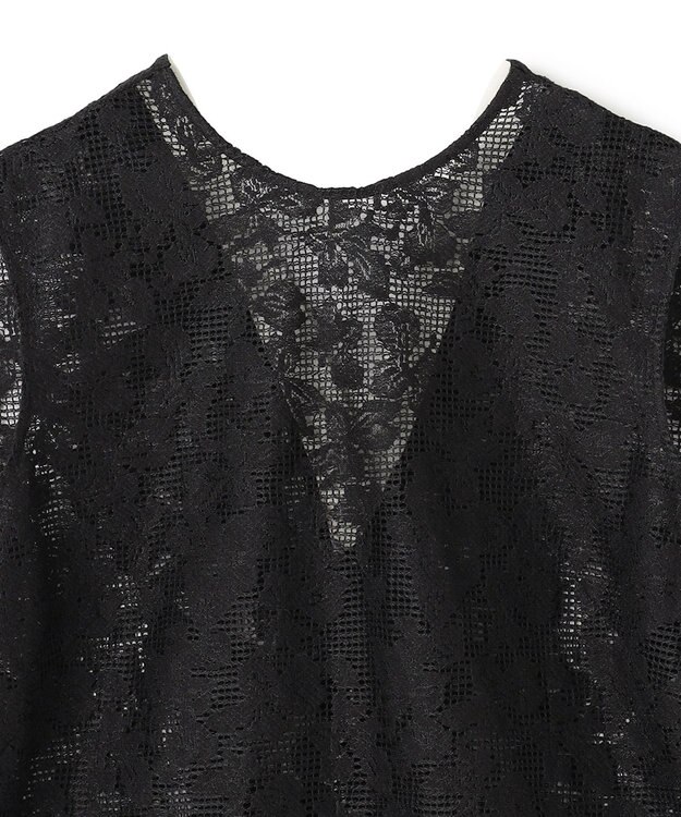 BEIGE， FLUORITE / 異素材コンビ レースブラウス Black