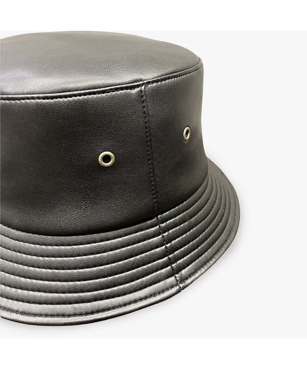 林八百吉商店 un chapeau  エコレザーバケットハット ブラック