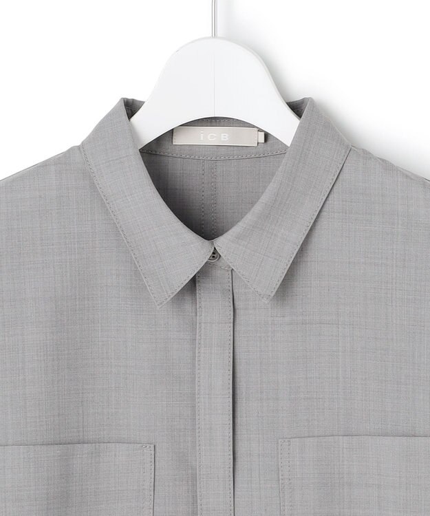 ICB L 【先行予約】ドライクールトロ 5分袖シャツ ライトグレー