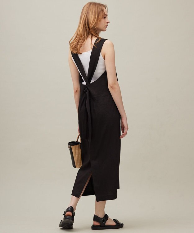 23区 【SACRA】ヴィスコースリネン ワンピース ブラック系