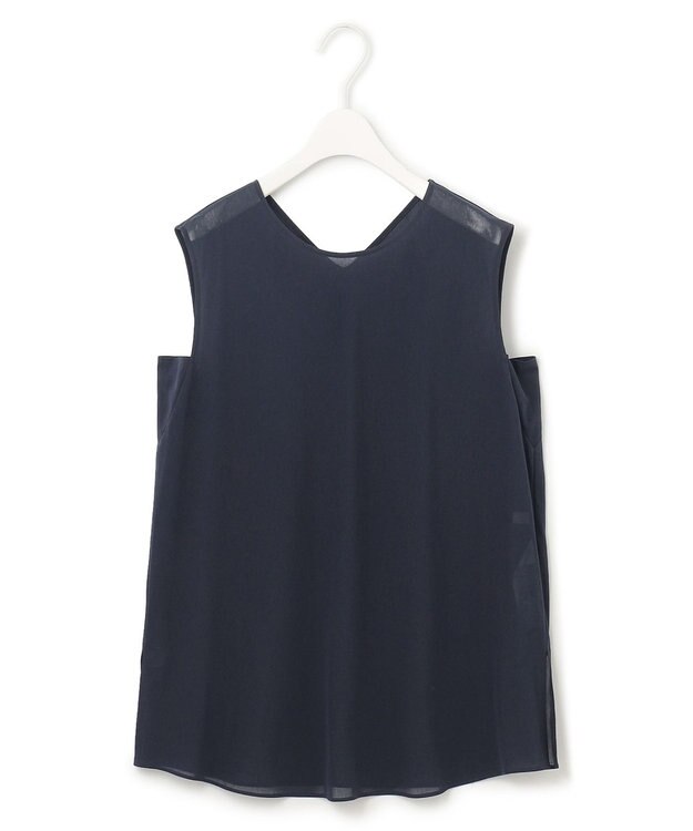 ICB 【洗える・接触冷感・UVケア】３WAYセットブラウス ネイビー系