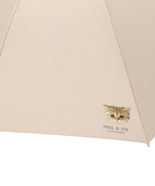 MOONBAT 【軽量】PAUL & JOE 晴雨兼用日傘 長傘 ワンポイントヌネット 一級遮光 遮熱 UV ベージュ