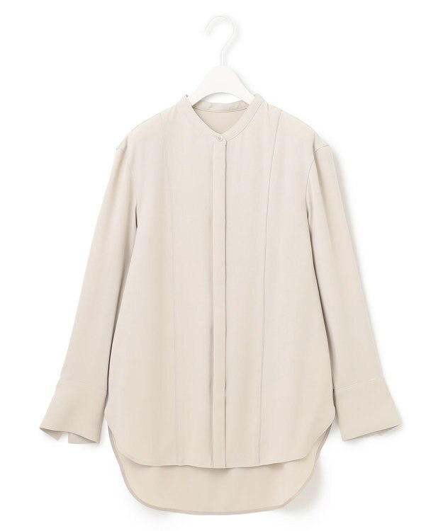 ICB 【WEB限定カラーあり・洗える】 ライトダブルクロス バンドカラーシャツ トープ系