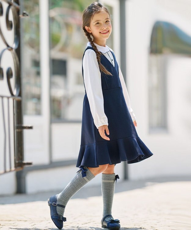 組曲 KIDS 【150-160cm】ツイル天竺 ブラウス オフホワイト系