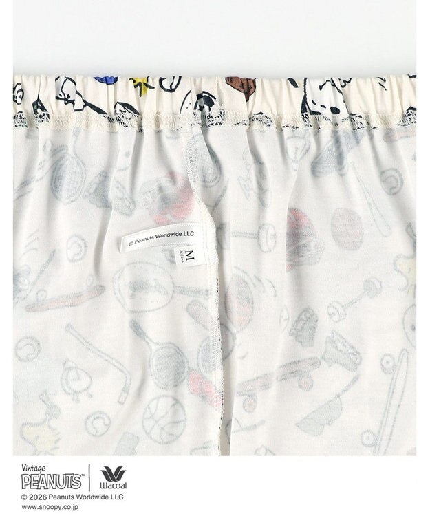 WACOAL PEANUTS パジャマ 長袖 長ズボン 綿100%(本体) スヌーピー レディース FDX562 /ワコール アイボリー