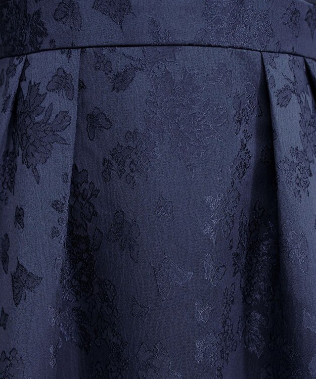 Tiaclasse フラワージャガードドッキングワンピース ネイビー