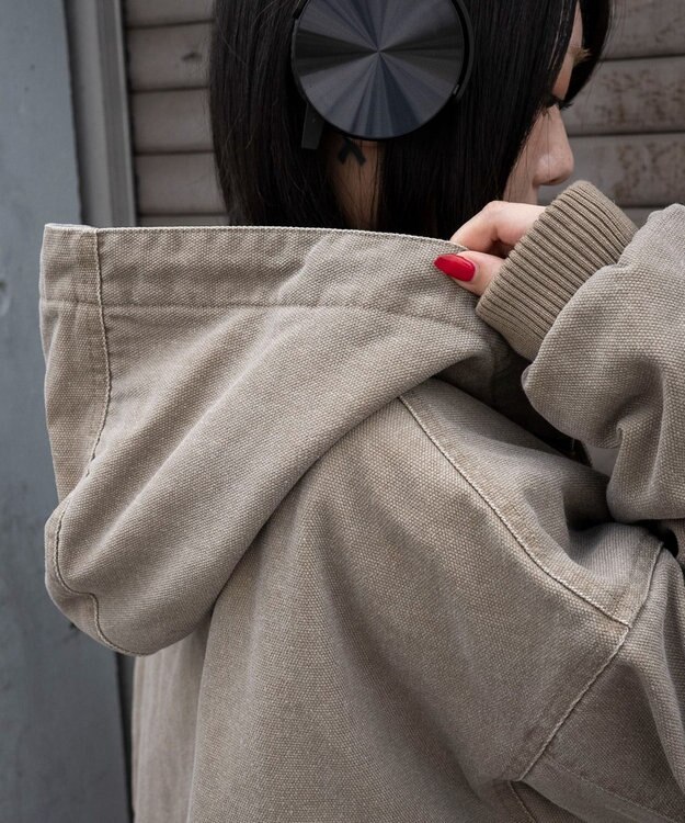 WEGO ワーカーズキルトフードブルゾン ベージュ