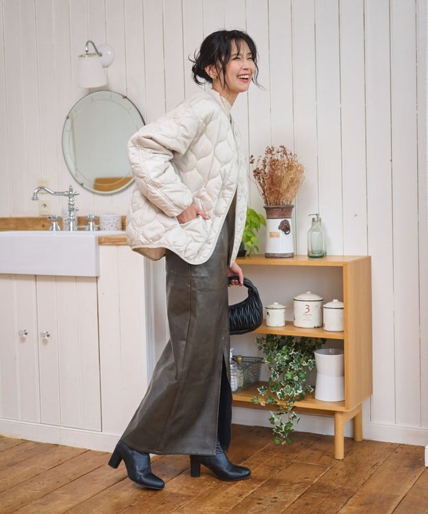 WEGO 【WEB限定/ 2025年秋冬新作】キルティングジャケット ベージュ