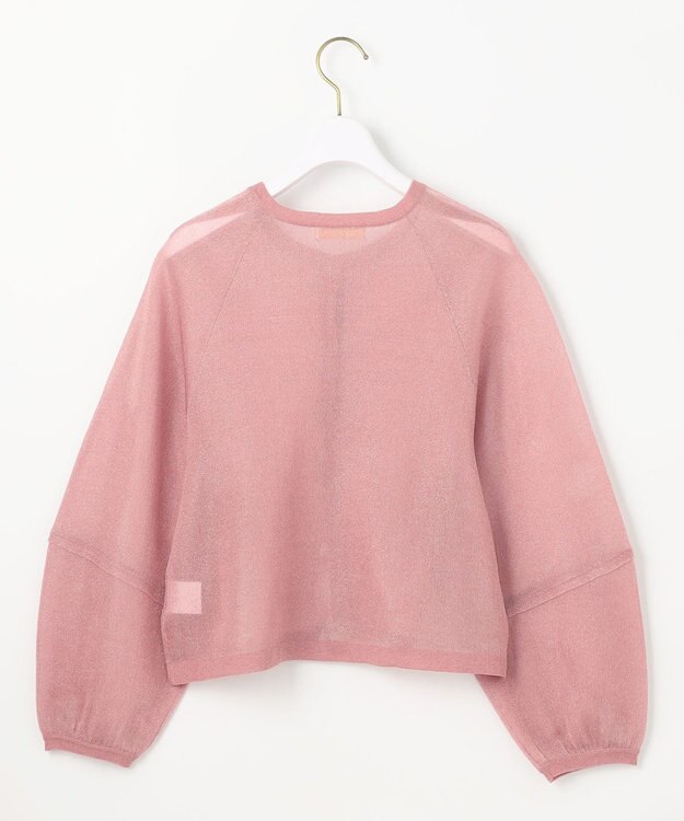 ANY SIS 【洗える】シアーランタンスリーブ カーディガン ベリーピンク