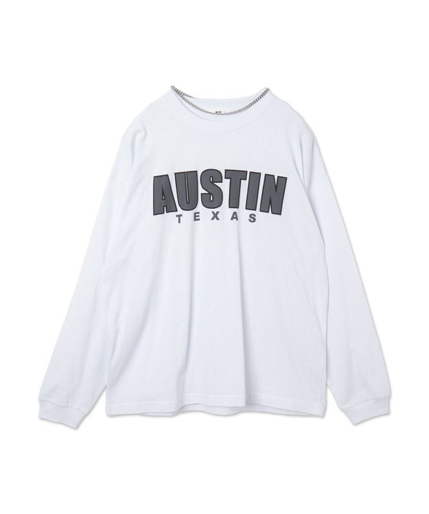 WEGO アクセ付きグラフィックT（LS） ホワイト