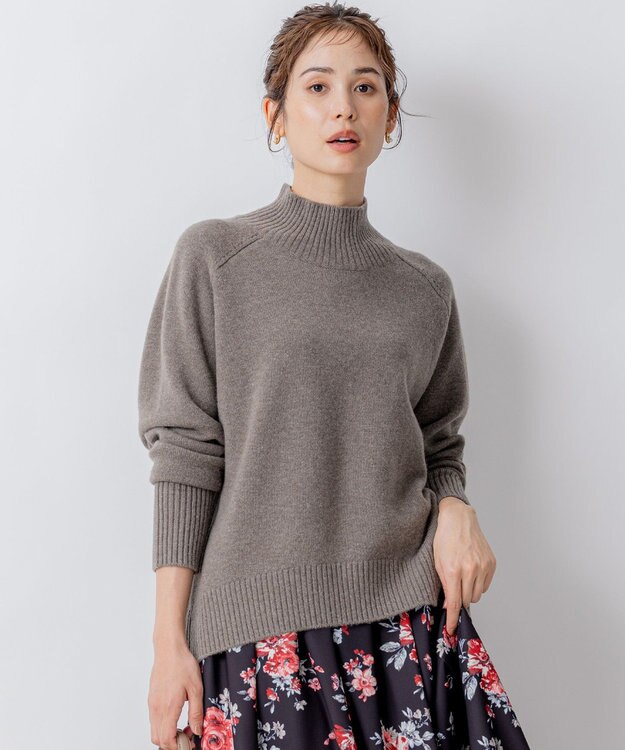 組曲 【8色展開・WEB限定】ウールカシミヤミックス ハイネック ニット ココアブラウン系