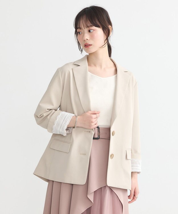 earth music&ecology シングルテーラードジャケット ベージュ