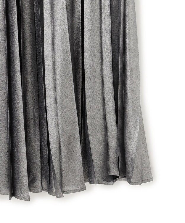 23区 S ホイルプリントプリーツ スカート シルバー系