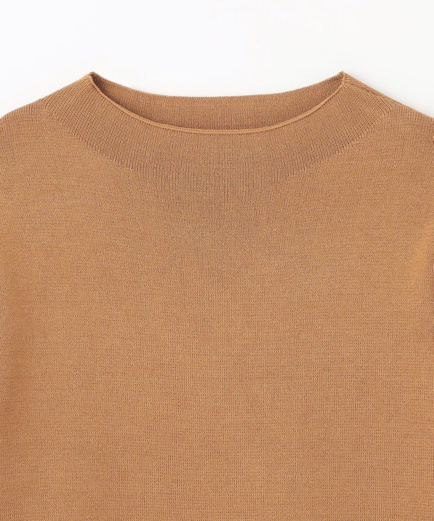 ANY 【マシンウォッシュ】モックネックパフスリーブニット キャメル