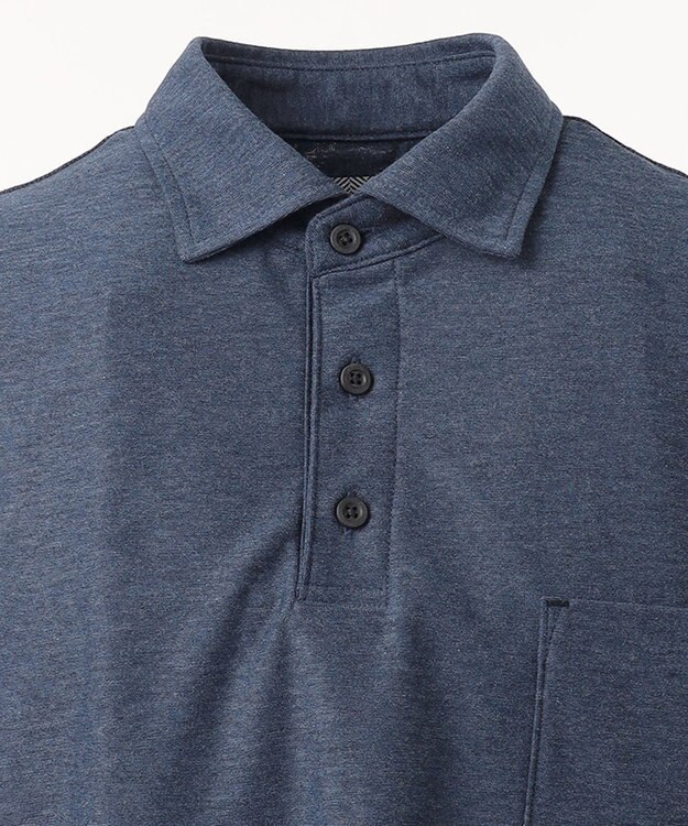 JOSEPH ABBOUD MOUNTAIN 【SPACE】OGスラブプレーティング天竺 ポロシャツ ブルー系