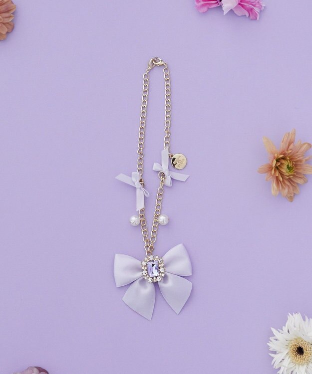 Maison de FLEUR ビジューリボンパールバッグチャーム Lavender