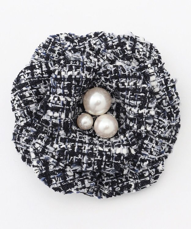 組曲 ツイードパールコサージュ ネイビー系1