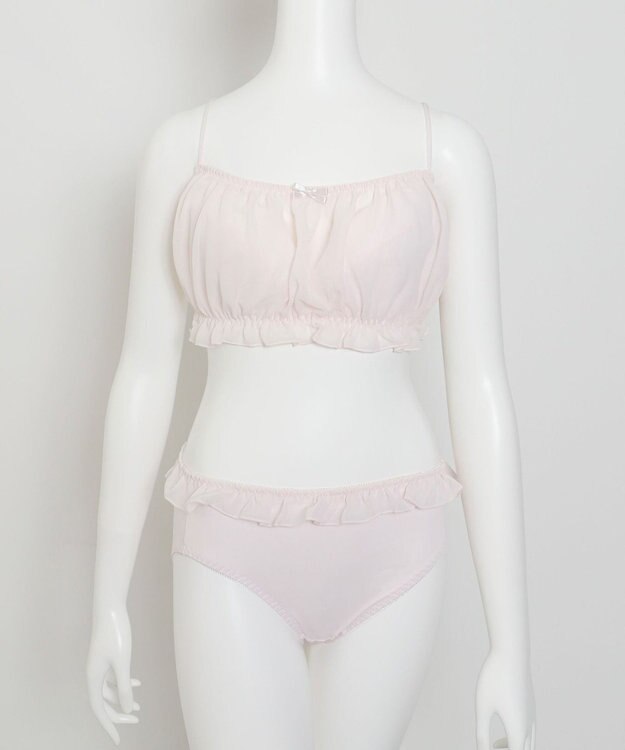 WEGO 【ブラトップ＆ショーツセット】Liliane　Ciel　シフォンフリル ホワイトアイボリー