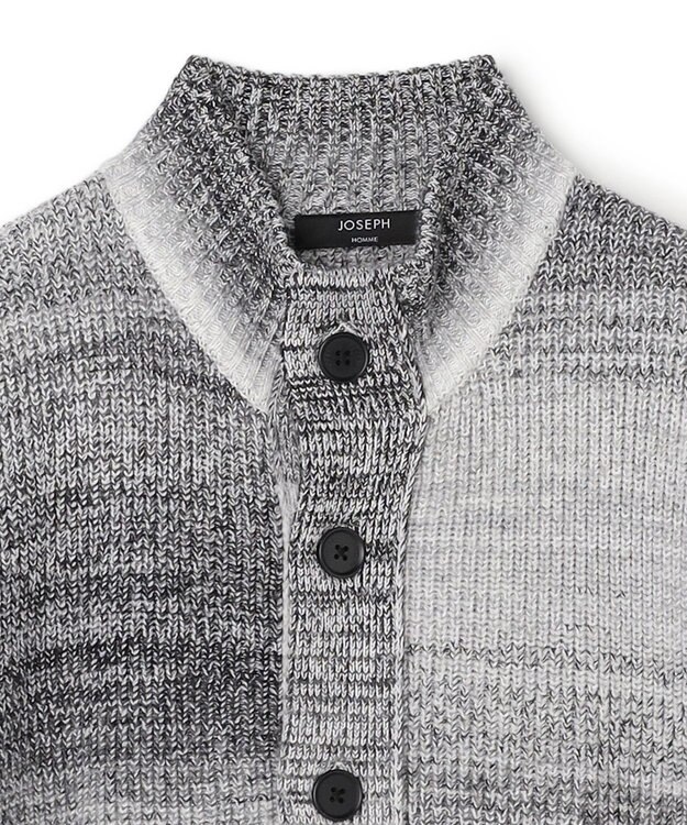 JOSEPH HOMME グラデーションメランジ　ニットカーディガン　 ライトグレー系