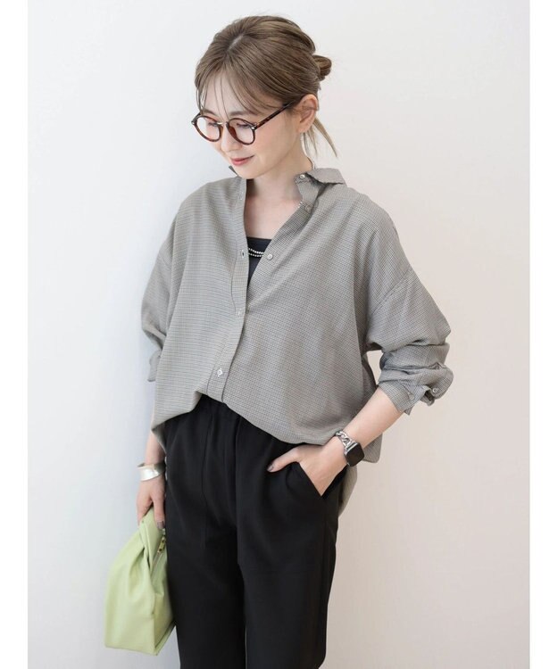 AMERICAN HOLIC イージーケアバックタックシャツ Hounds Tooth