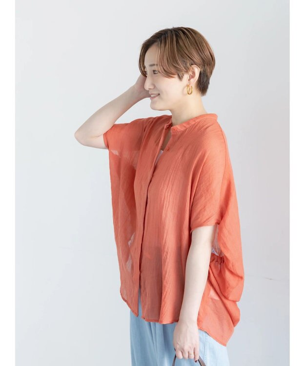 Te chichi 【7色展開】シャンブレーボイルドルマンシャツ テラコッタ
