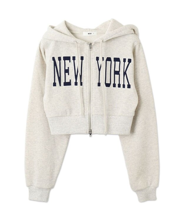 WEGO NEWYORK裏起毛ZIPパーカー ライトグレー
