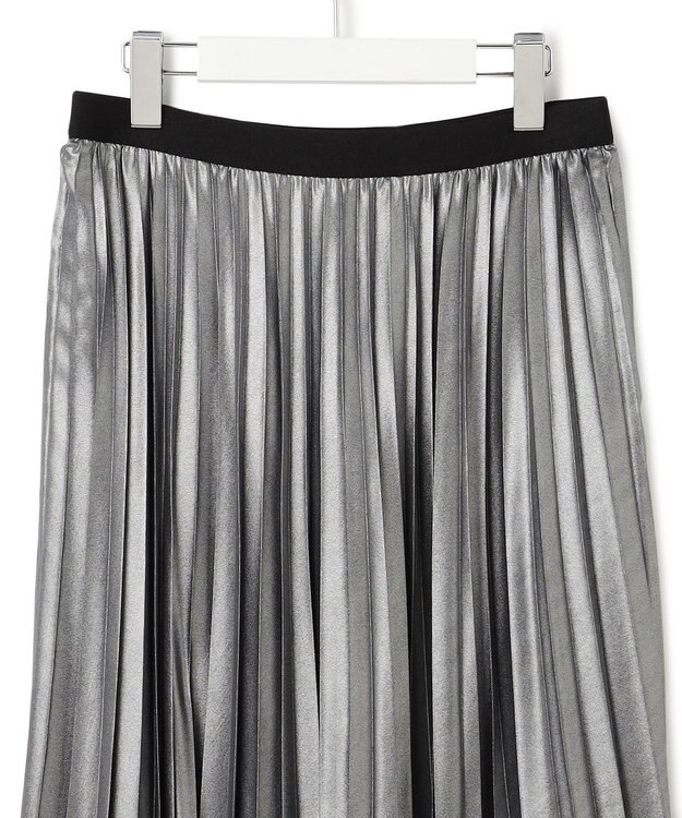 23区 S ホイルプリントプリーツ スカート シルバー系