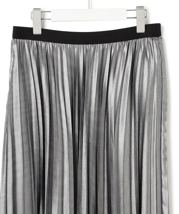 23区 S ホイルプリントプリーツ スカート シルバー系