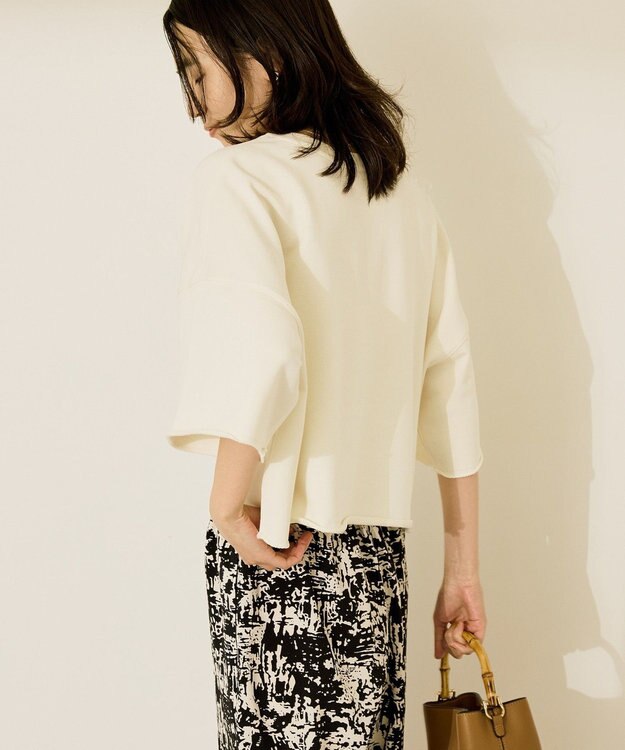 AMERICAN HOLIC ミニ裏毛5分袖プルオーバー Ivory