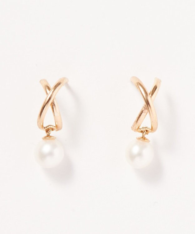 Phoebe 【K10】クロッシングパールピアス ゴールド