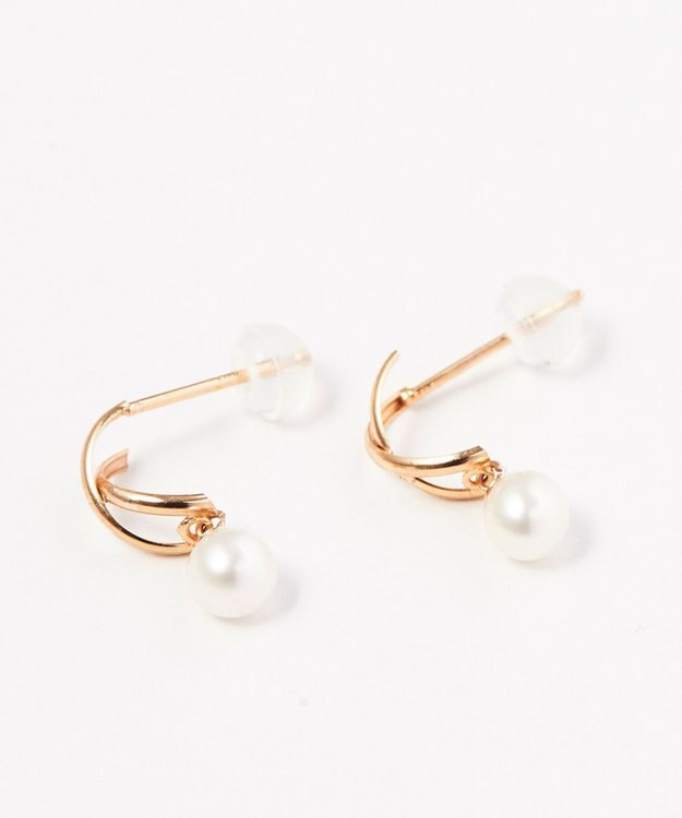 Phoebe 【K10】クロッシングパールピアス ゴールド