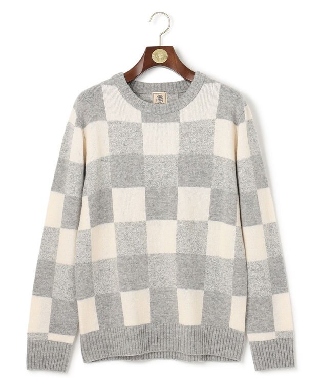 J.PRESS MEN 【Cash Lamb’s Wool】クレイジーパターンニット / クルー ライトグレー系7