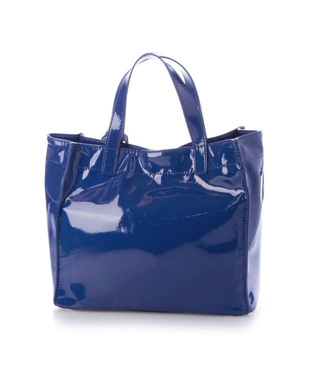 UNBILLION カシュカシュ cachecache / ソフトエナメルスクエア手提げトートS ブルー