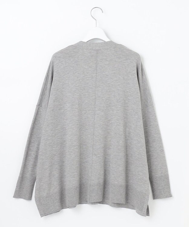 UNFILO スタイルアップニット カーディガン ライトグレー系