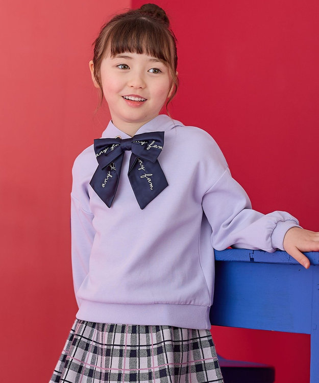 ANY KIDS フード付き ダンボール トレーナー サックスブルー