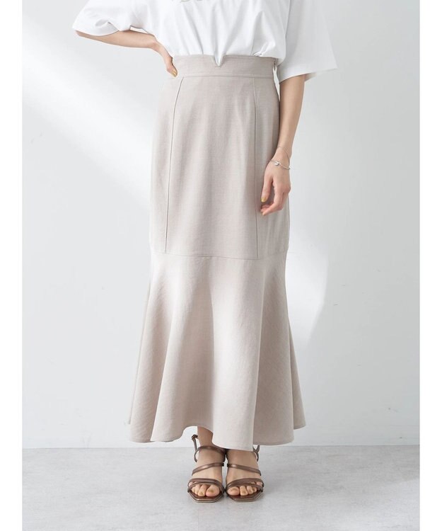 earth music&ecology リネンライクマーメイドスカート Beige