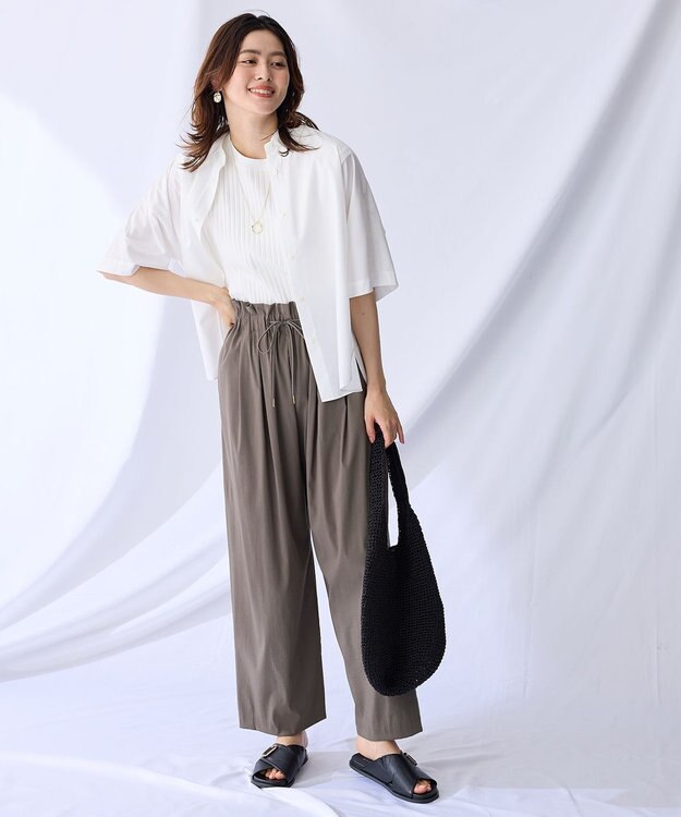 ANY 【接触冷感/UVカット/抗菌防臭/速乾】エニィファンクション半袖シャツブラウス ホワイト