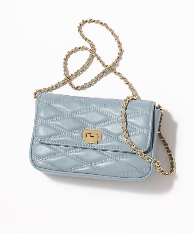 23区 【Oggi10月号掲載】キルティング ショルダーバッグ ターコイズブルー系