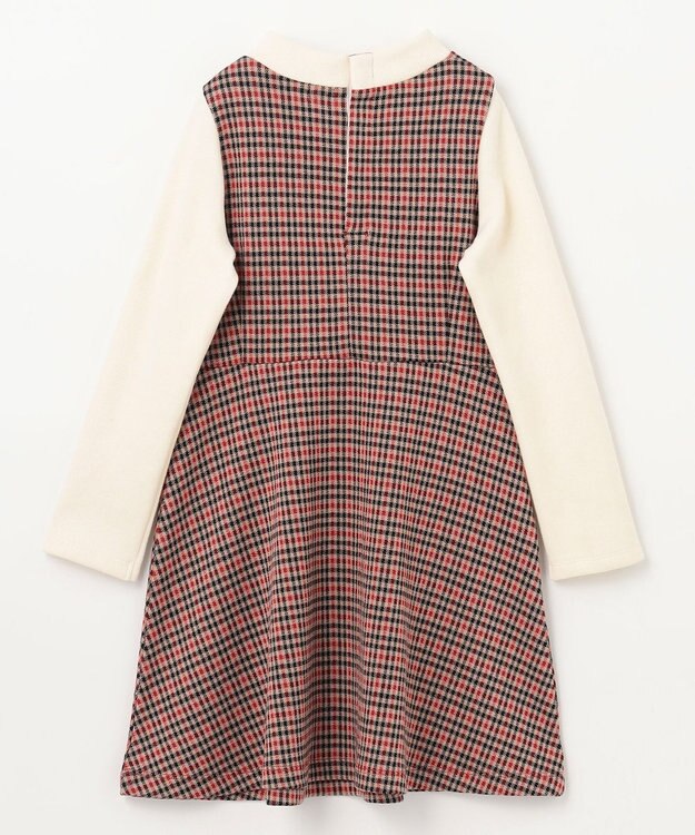 組曲 KIDS 【110-140㎝】チェックジャガード ワンピース ブラウン系3