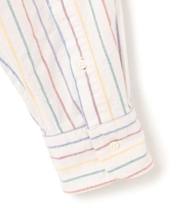 J.PRESS MEN コットンオックス マルチストライプ シャツ / ボタンダウン ホワイト系1