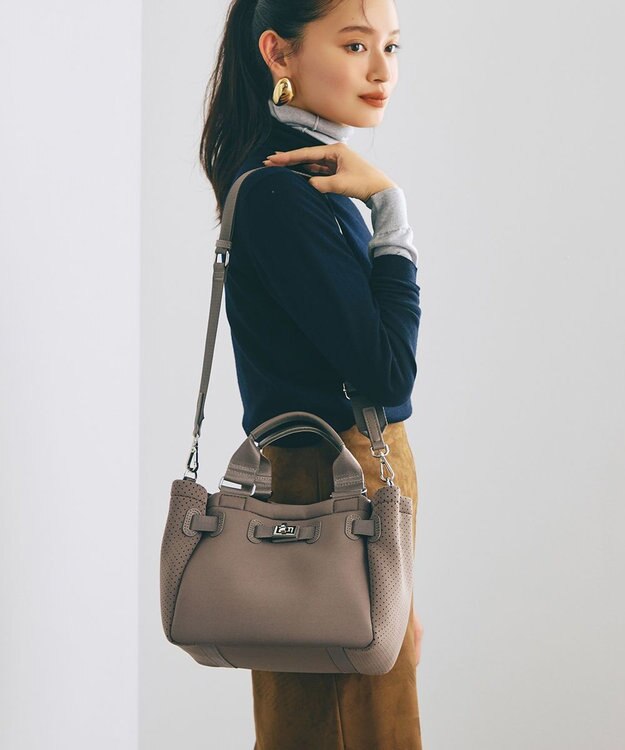 TOPKAPI 【TREASURE TOPKAPI】ネオプレン 2way ミニ トートバッグ グレージュ