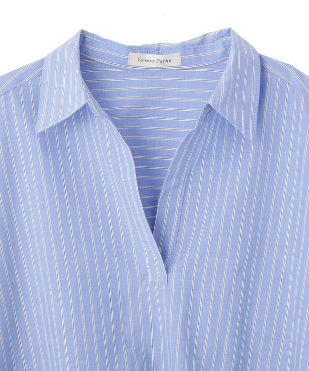 Green Parks ＵＶカットスキッパー半袖シャツ Stripe
