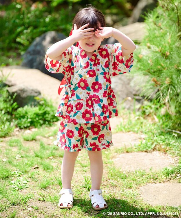 ANY KIDS 【any FAM×サンリオキャラクターズ】2WAY 甚平セット ハローキティ×牡丹